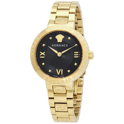 versace greca lady black dial ladies' watch|V.